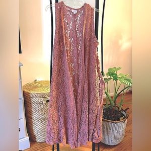 Mauve Boho Lace Vest